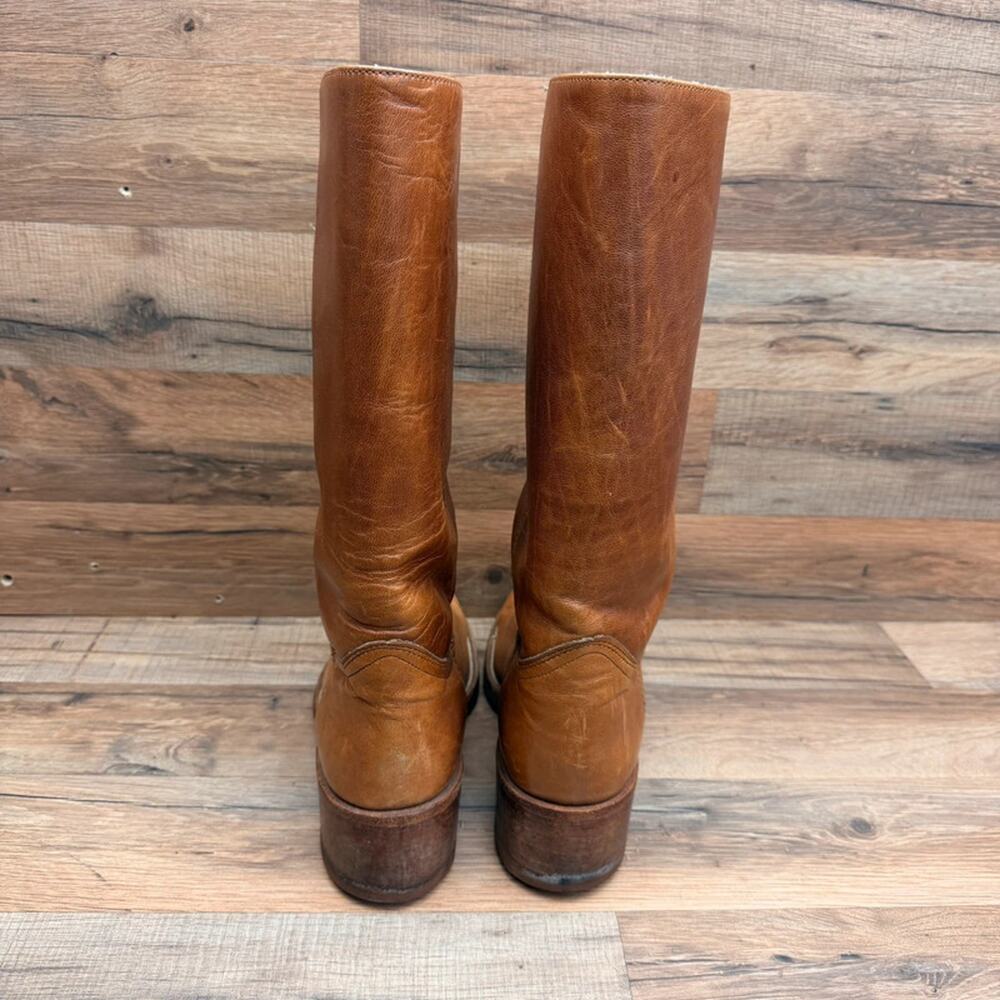 Vibrage Frye Campus women size  8.5EE Boots Brown Leather MADE in USA - Picture 3 of 12